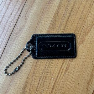 Coach Black Leather Keychain
